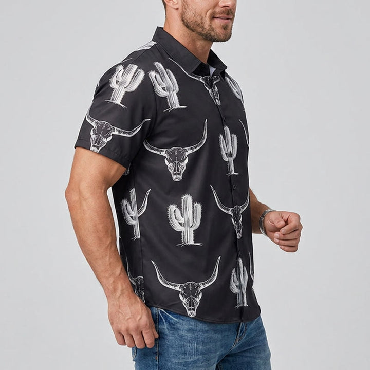 Bold Western Vibes Graphic Cactus & Longhorn Shirt - image 3