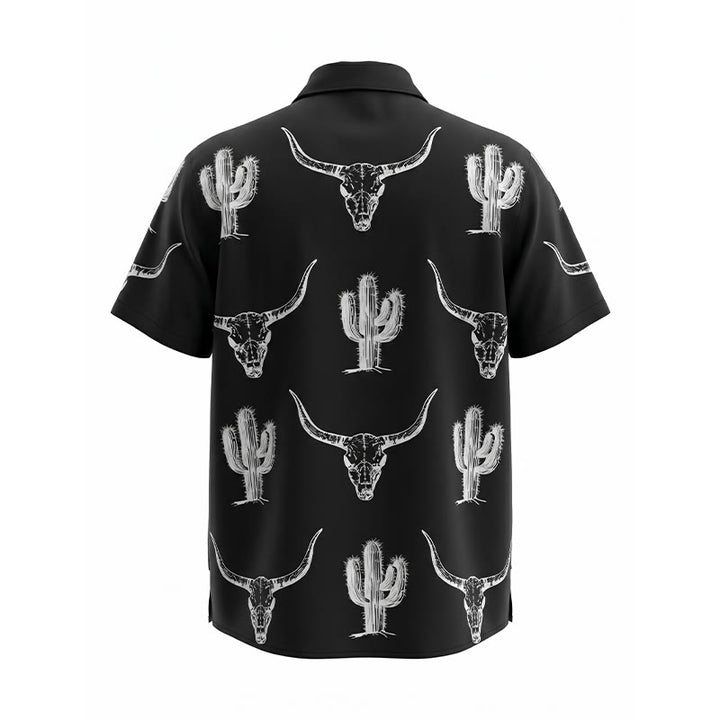 Bold Western Vibes Graphic Cactus & Longhorn Shirt - image 10