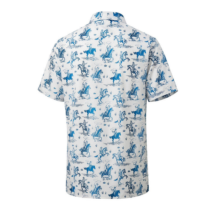 Blue & White Ride Into Style Classic Cowboy Charm Shirt - image 9