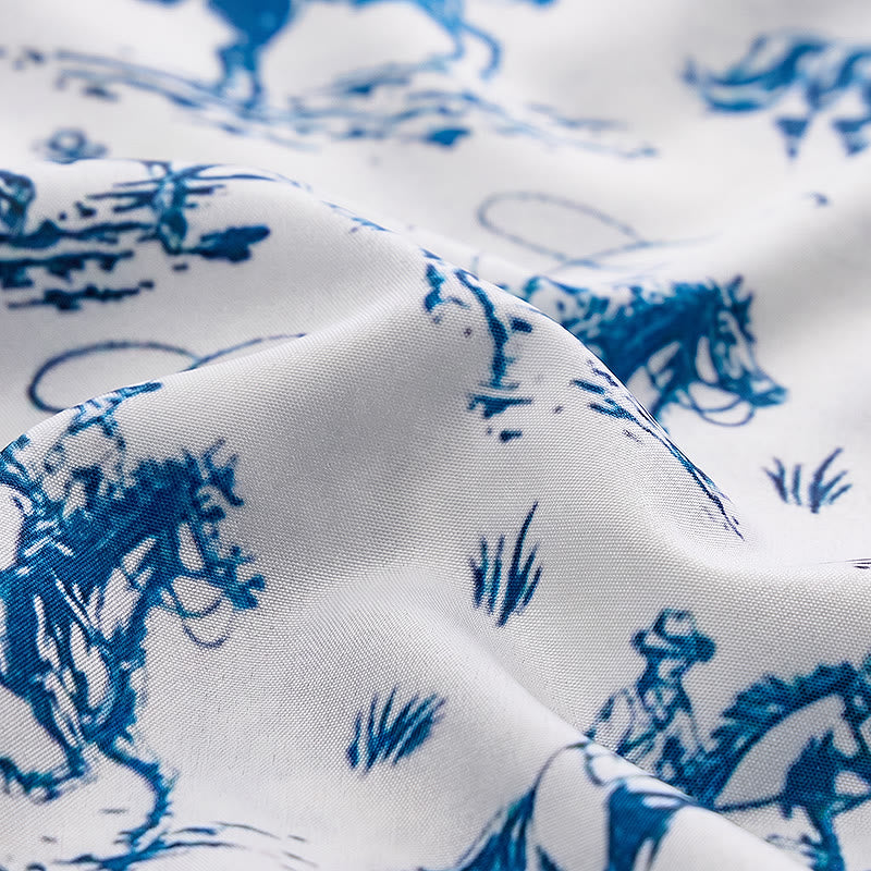 Blue & White Ride Into Style Classic Cowboy Charm Shirt - image 5