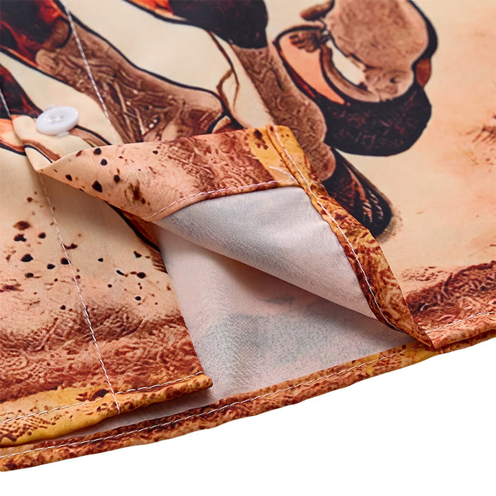 Lone Rider Western Galloping Cowboy Print Shirt - image 6