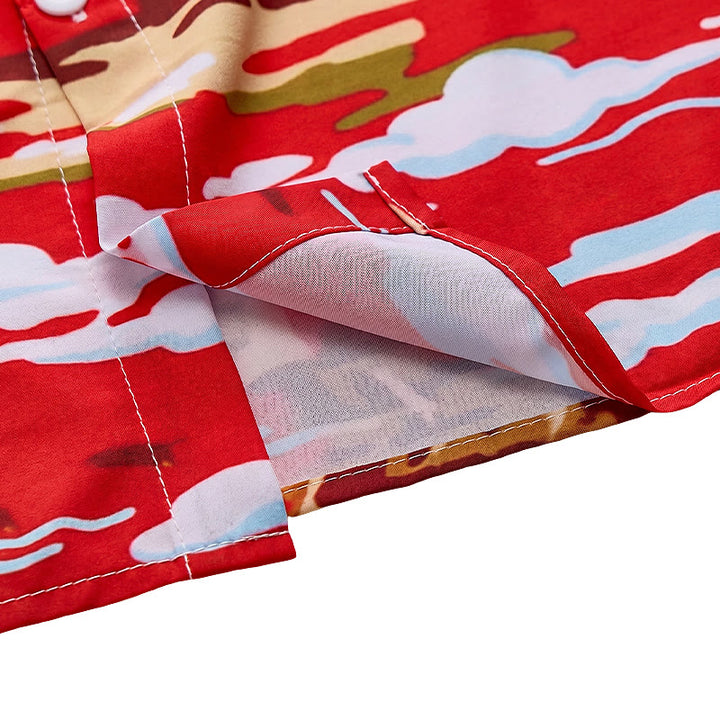 Red Wild West Desert Cowboy & Cactus Art Print Shirt - image 7