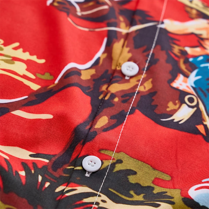 Red Wild West Desert Cowboy & Cactus Art Print Shirt - image 6