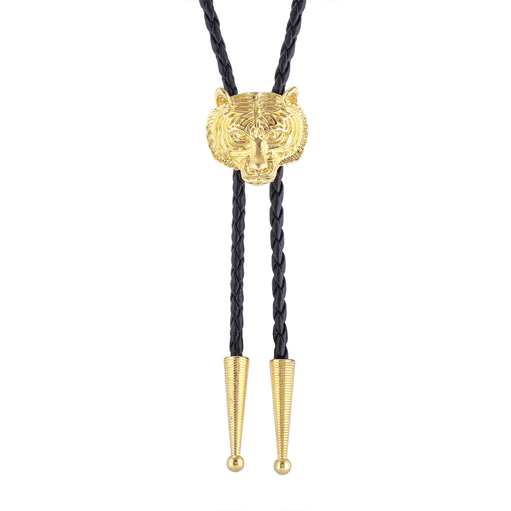 Western Retro Tiger Head Metal Bolo Tie - image 9