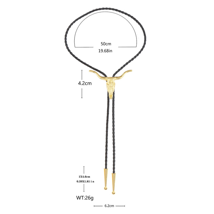 Retro Longhorn Bull Skull Bolo Tie - image 6