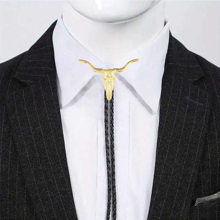 Retro Longhorn Bull Skull Bolo Tie - image 2
