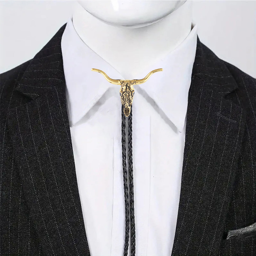 Retro Longhorn Bull Skull Bolo Tie - image 7