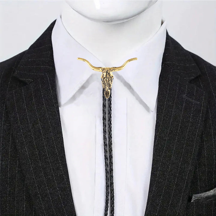 Retro Longhorn Bull Skull Bolo Tie - image 7