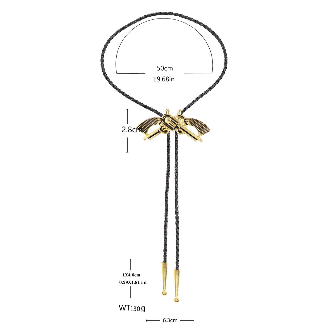 Western Retro Crossed Pistol Bolo Tie - image 6