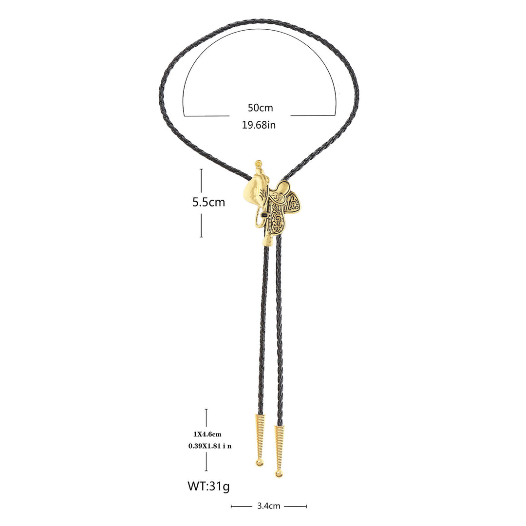 Vintage Horse Saddle Bolo Tie  - image 12