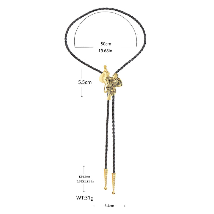 Vintage Horse Saddle Bolo Tie  - image 12