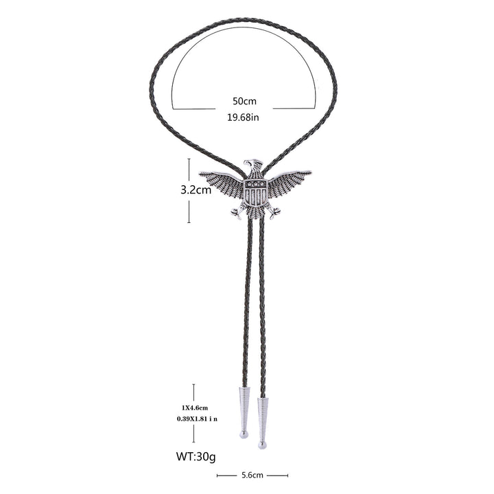 Western American Patriotic Eagle Star Shield Bolo Tie - image 12