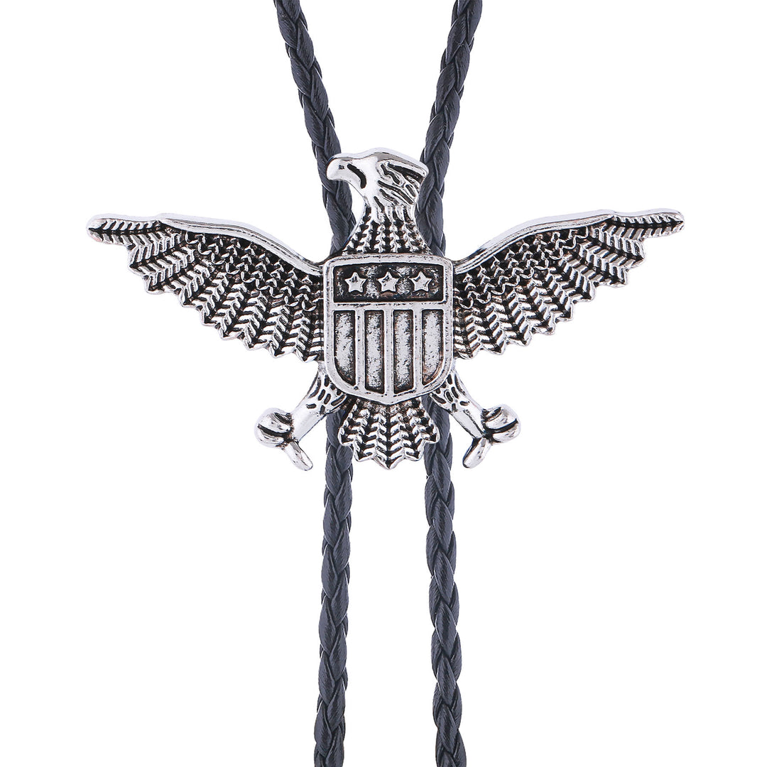 Western American Patriotic Eagle Star Shield Bolo Tie - image 9