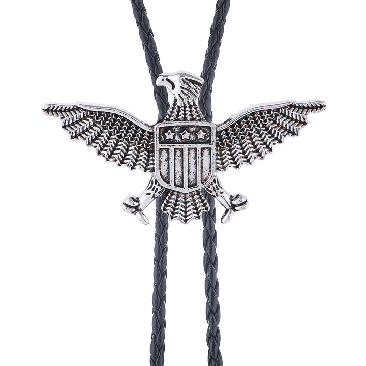 Western American Patriotic Eagle Star Shield Bolo Tie - image 9