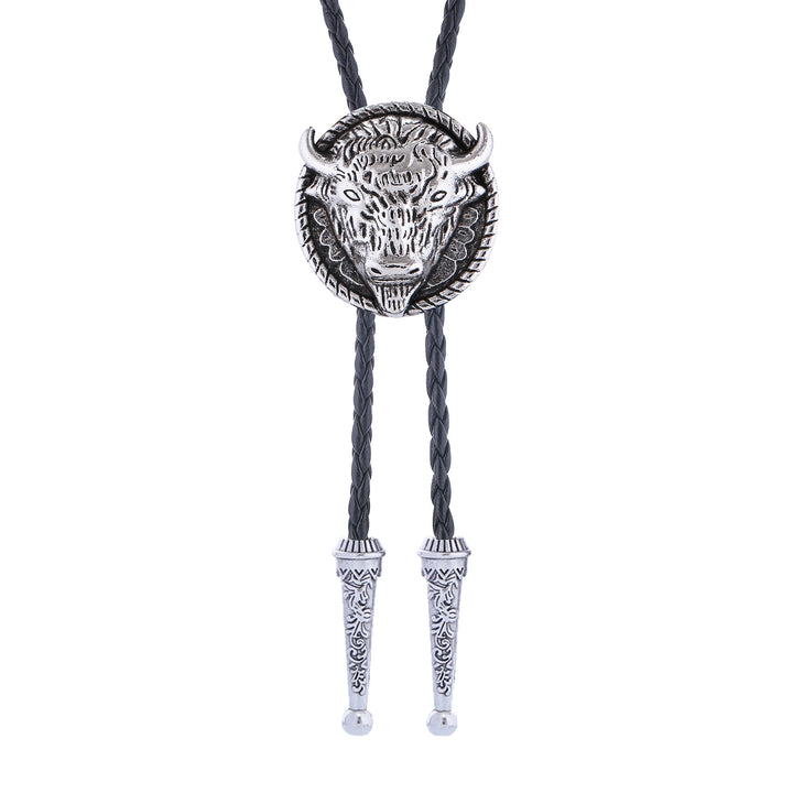 Buffalo Head Medallion Old West Bolo Tie - image 7