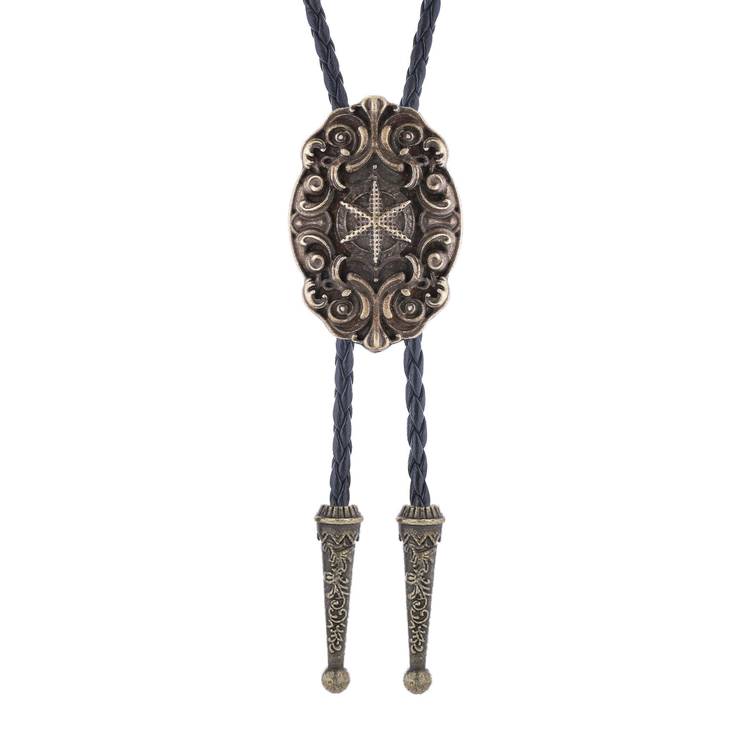 Ornate Compass Star Victorian Western Bolo Tie - image 3