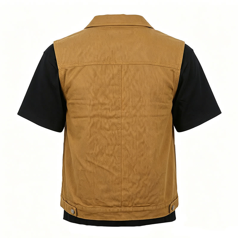 Men's American Vintage  Casual Washed Double Pockets Denim Vest - image 9