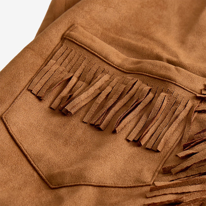 Men's Western Hippie Style Fringe Suede Vest - image 7