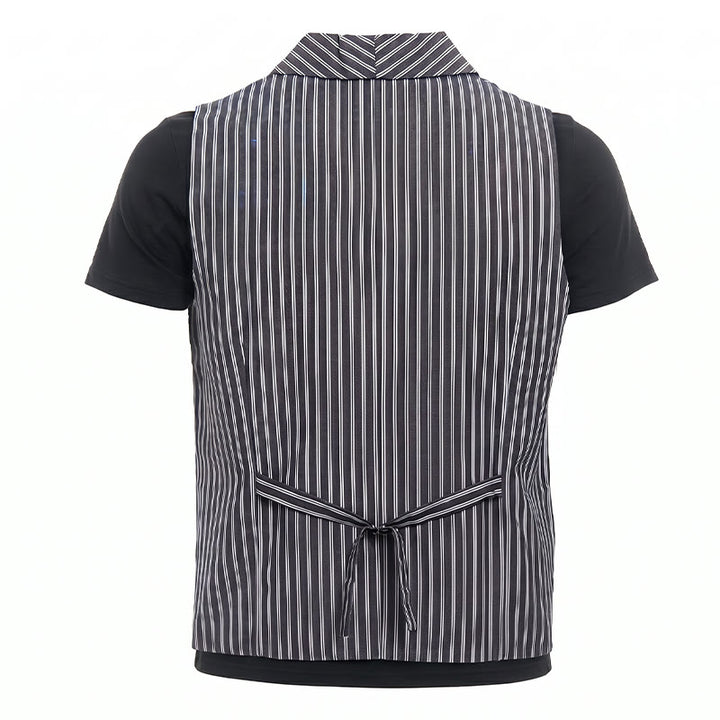 Men's Grey Striped Business Gentleman Slim Fit Retro Suit Vest - image 9