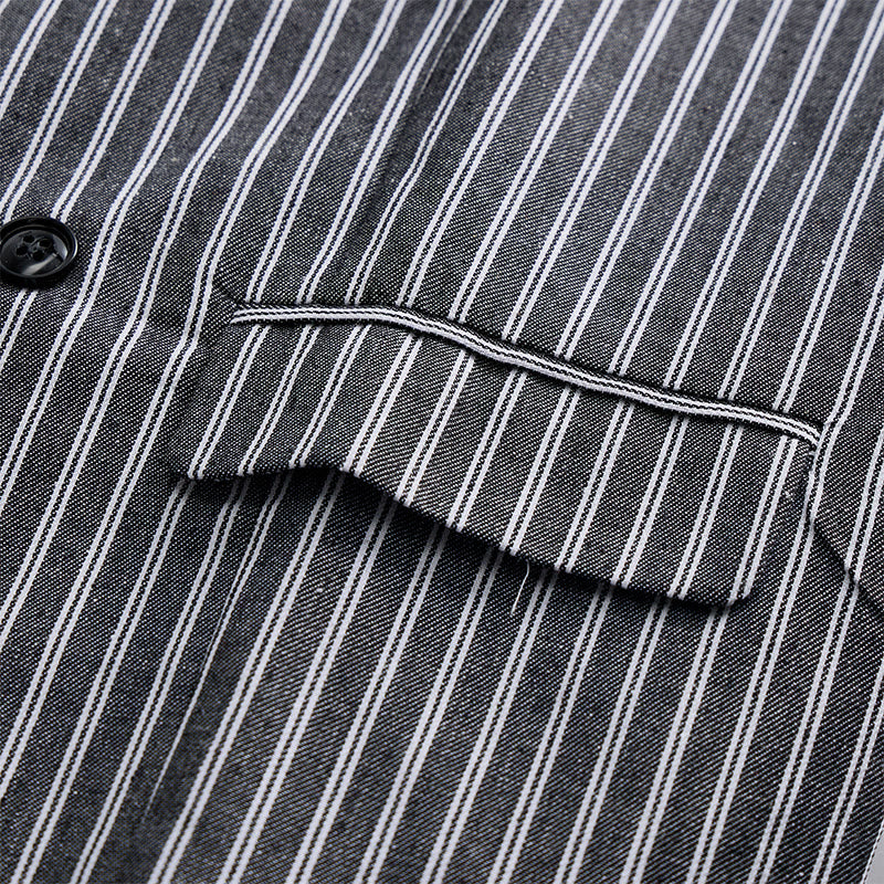 Men's Grey Striped Business Gentleman Slim Fit Retro Suit Vest - image 5