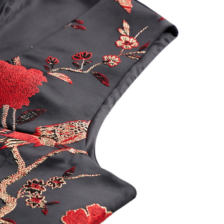 Men's Oriental Floral Jacquard Slim Fit Suit Vest - image 10