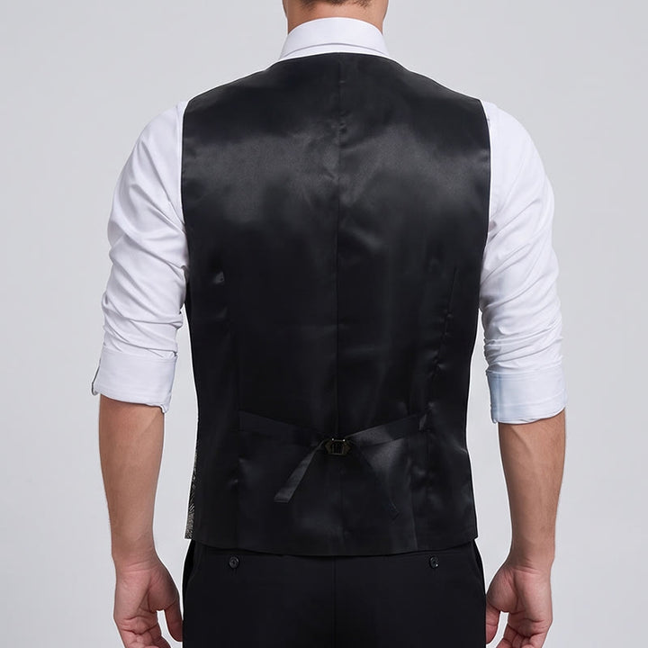 Men's Shiny Firework Print Double-breasted Suit Vest - image 2