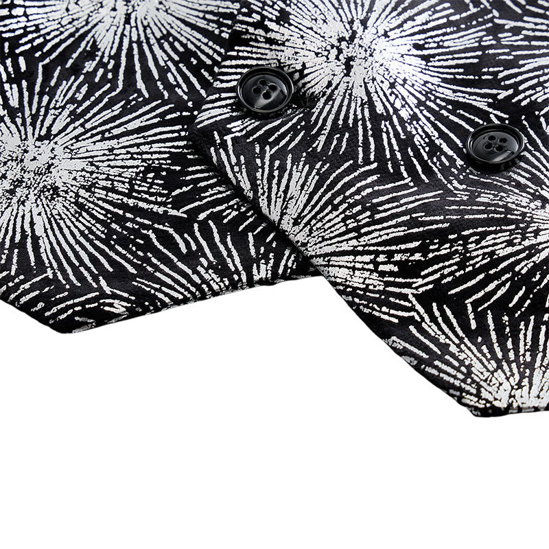 Men's Shiny Firework Print Double-breasted Suit Vest - image 7
