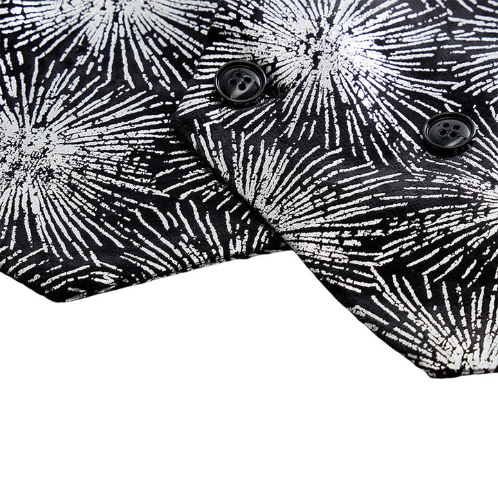 Men's Shiny Firework Print Double-breasted Suit Vest - image 7