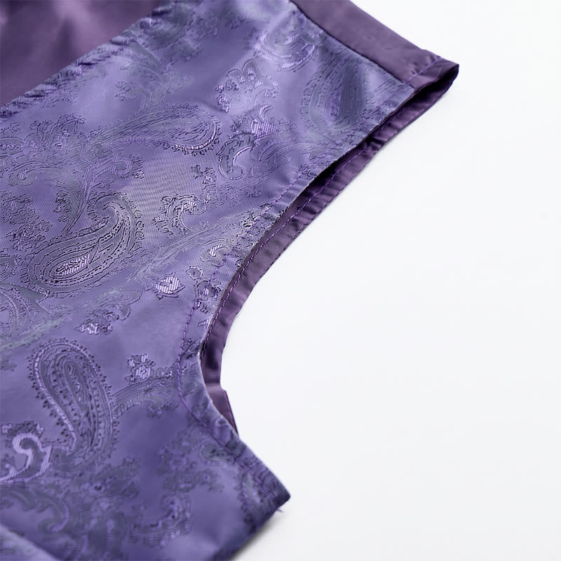 Men's 2Pcs Shiny Paisley Pattern With Bow Tie Suit Vest With Bow Tie - image 12