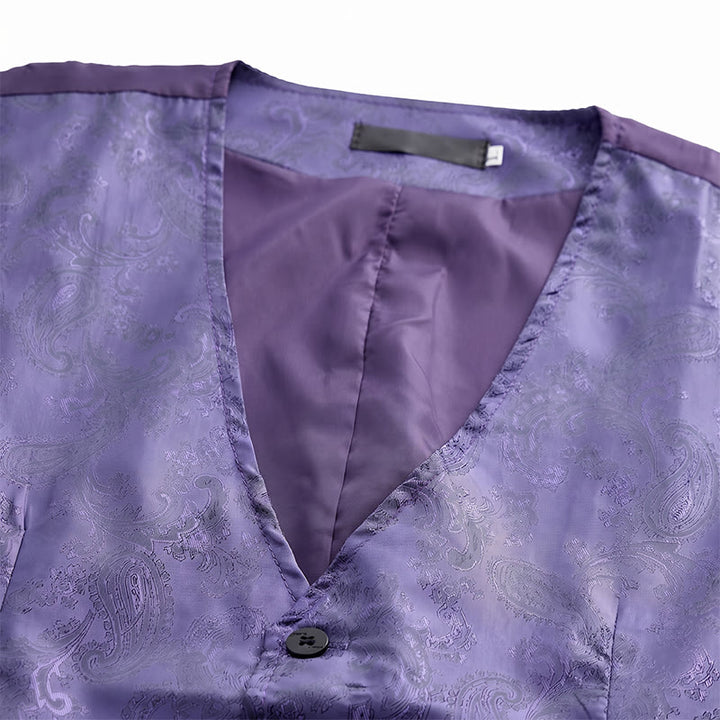 Men's 2Pcs Shiny Paisley Pattern With Bow Tie Suit Vest With Bow Tie - image 9