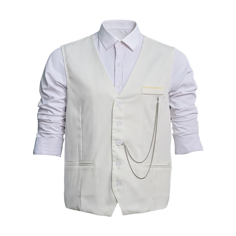Men's Lightweight Business Single Breasted V-neck Suit Vest - image 4