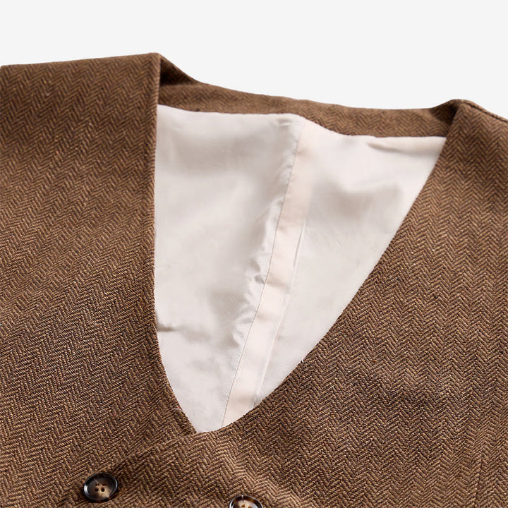 Men's British Retro Double Breasted Suit  Vest - image 4