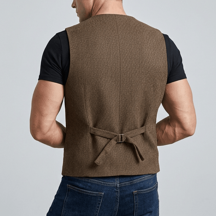 Men's British Retro Double Breasted Suit  Vest - image 2