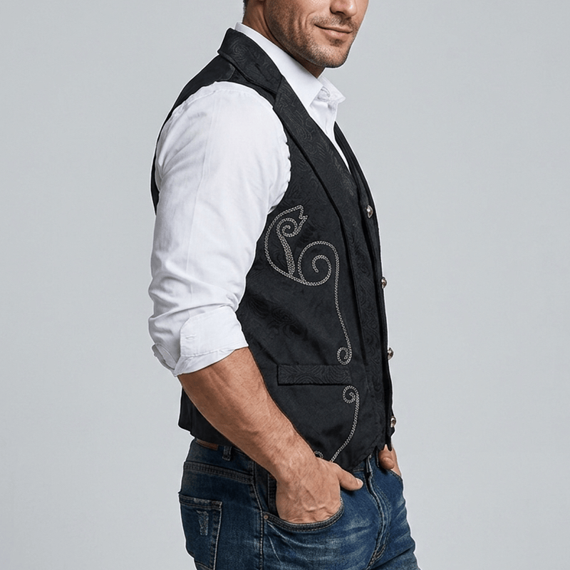 Men's British Court Style Western Party Suit Vest - image 3