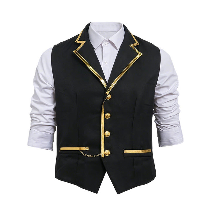 Men's Victorian Style Gold Trim British Court Suit Vest  - image 10