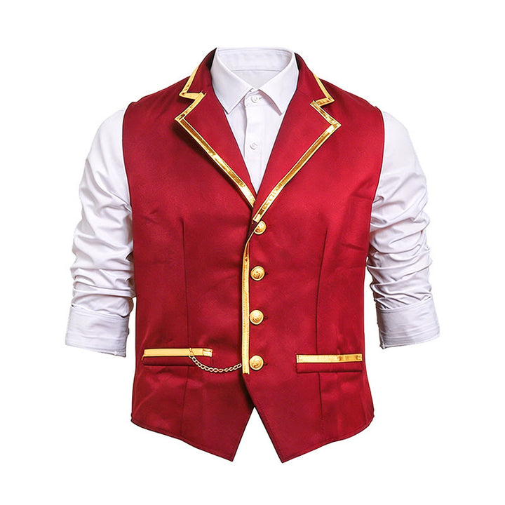Men's Victorian Style Gold Trim British Court Suit Vest  - image 13