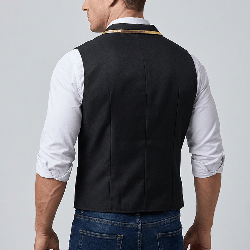 Men's Victorian Style Gold Trim British Court Suit Vest  - image 2
