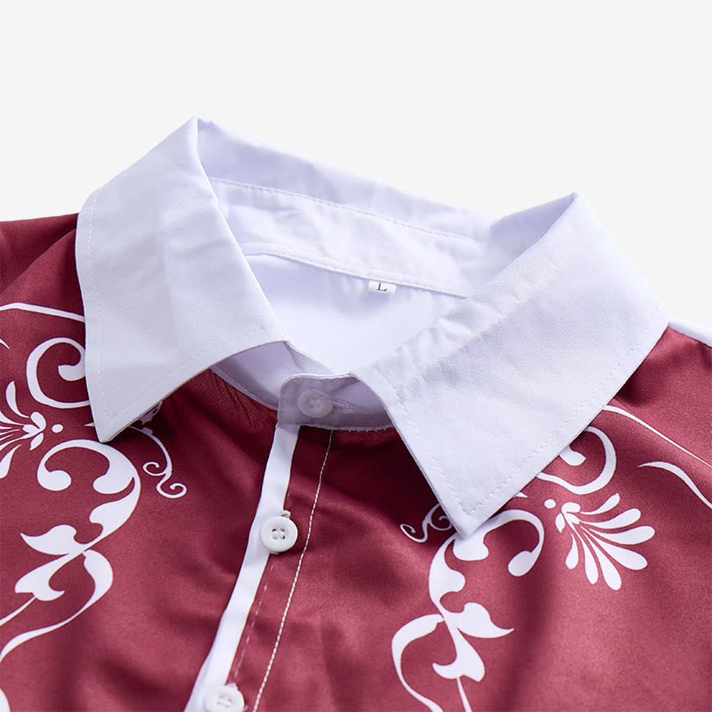 Men's Vintage Western Floral Print Button Down Shirt - image 8