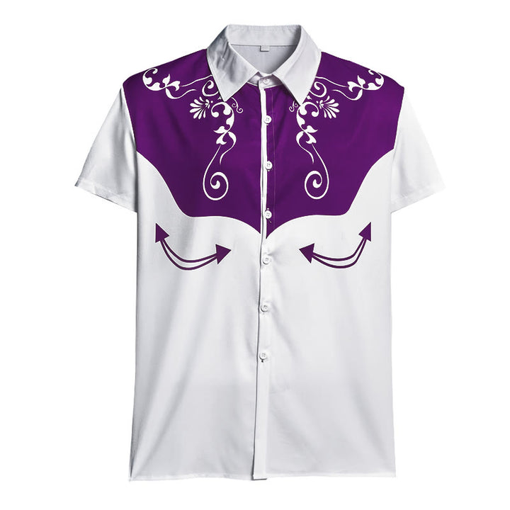 Men's Vintage Western Floral Print Button Down Shirt - image 16