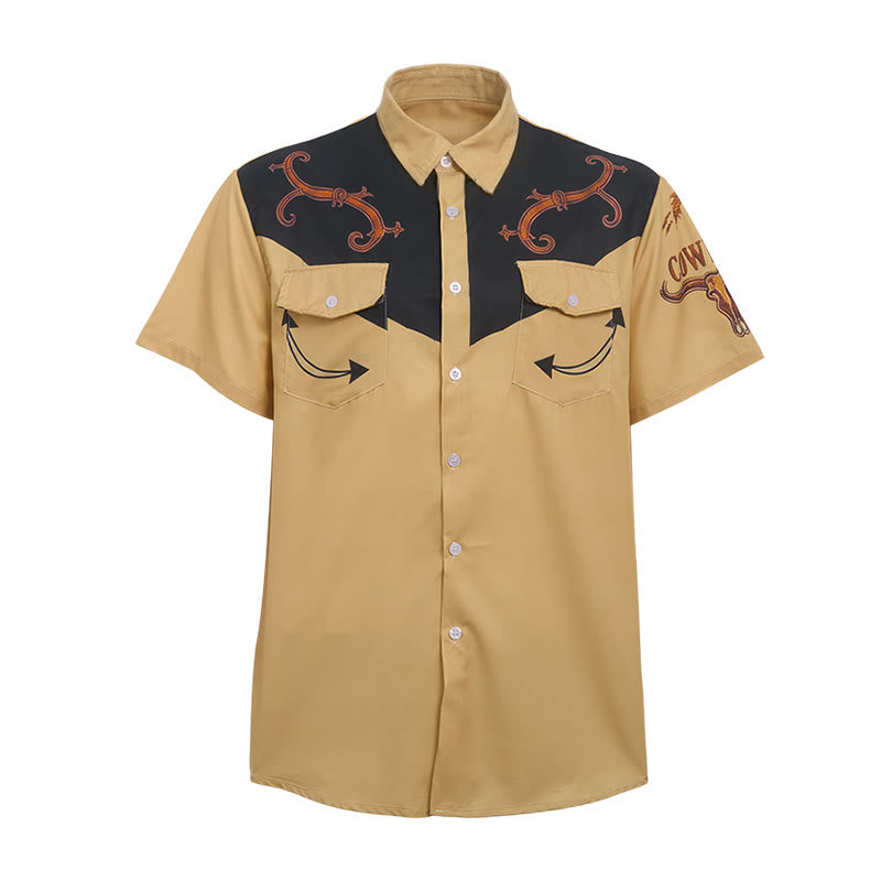 Men's Ethnic Western Cowboy Pattern Casual Shirt - image 9