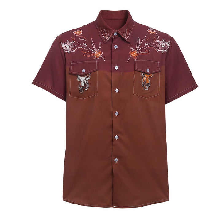 Men's Two-tone Streetwear Western Cowboy Outfit Shirt - image 9