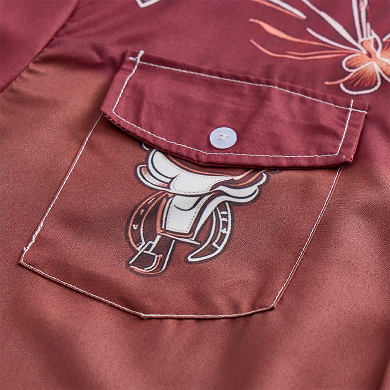 Men's Two-tone Streetwear Western Cowboy Outfit Shirt - image 5