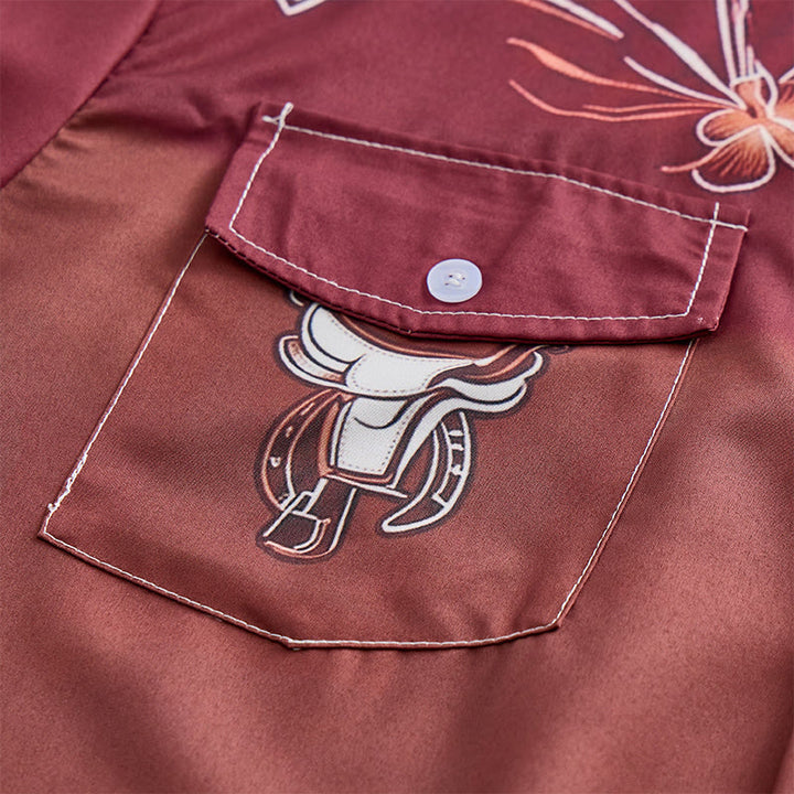 Men's Two-tone Streetwear Western Cowboy Outfit Shirt - image 5