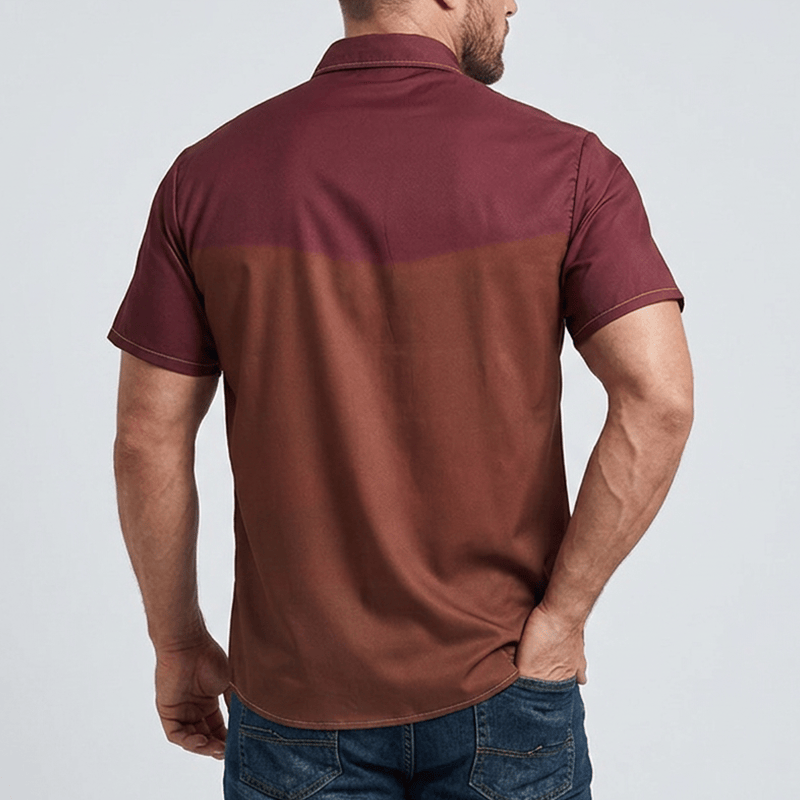Men's Two-tone Streetwear Western Cowboy Outfit Shirt - image 2