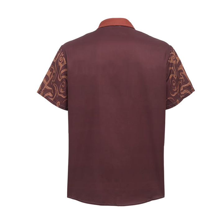 Men's Vintage Distressed Saddle Print Western Cowboy Streetwear Shirt - image 9
