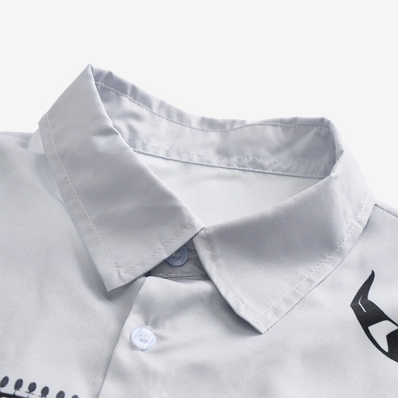 Men's Streetwear Aztec Western Tribal Bull Skull Print Shirt - image 4