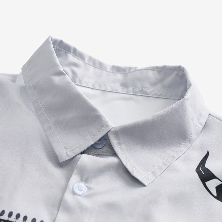 Men's Streetwear Aztec Western Tribal Bull Skull Print Shirt - image 4