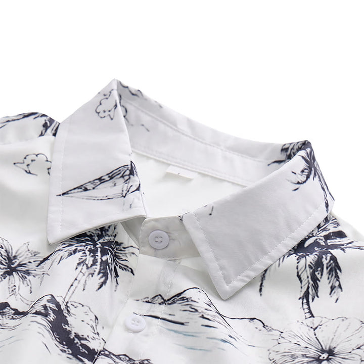 Men's Tropical Island Print Summer Holiday Short Sleeve Shirt - image 4