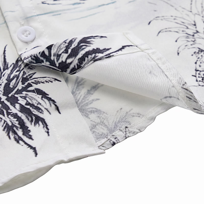 Men's Tropical Island Print Summer Holiday Short Sleeve Shirt - image 7