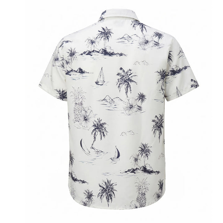Men's Tropical Island Print Summer Holiday Short Sleeve Shirt - image 10